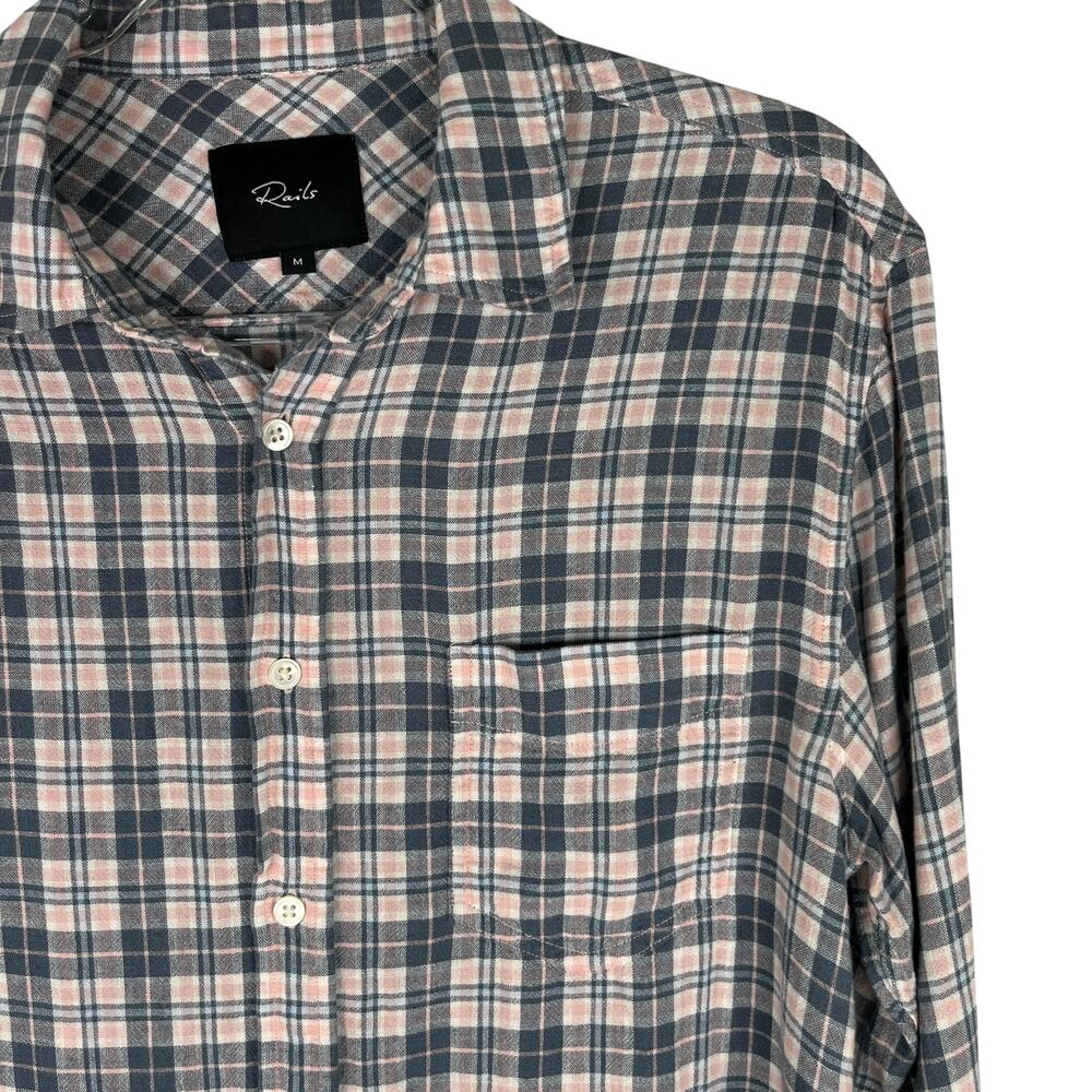 Rails Connor Button Down Flannel Stone Pink White… - image 5